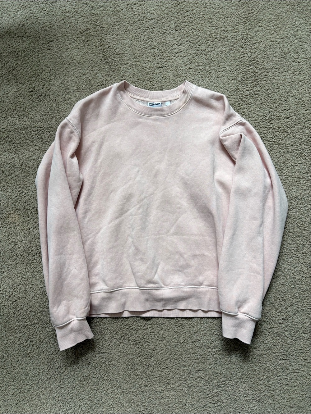 Aritzia Perfect Fit Crewneck Sweatshirt - Light Pink Size Small